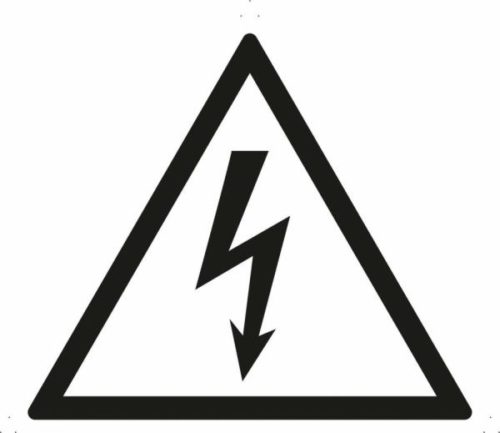 Знак W08-2 Опасность поражения электрическим током (черно-белый)