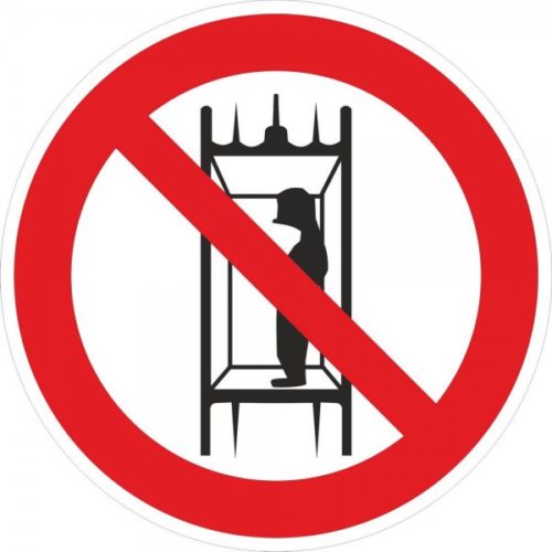 Знак Запрещается подъем (спуск) людей по шахтному стволу (запрещается транспортировка пассажиров)