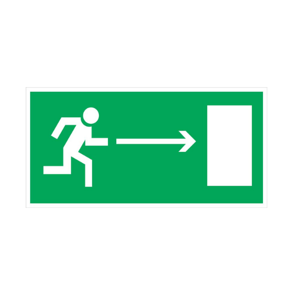 Знак Е 03 Направление к эвакуационному выходу направо