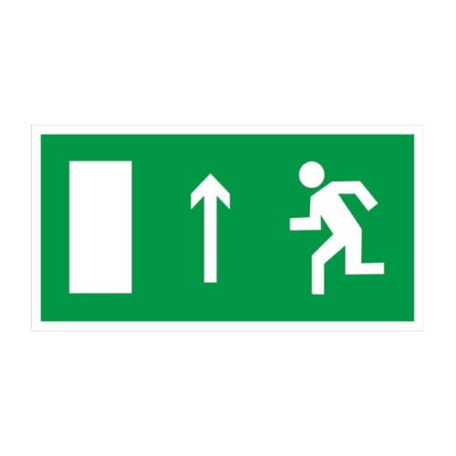 Знак Е 12 Направление к эвакуационному выходу прямо (левосторонний)