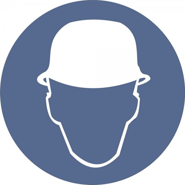 Знак М02 Работать в защитной каске (шлеме)