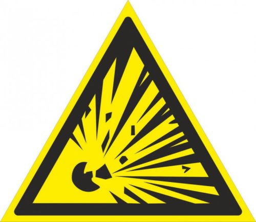 Знак W02 Взрывоопасно