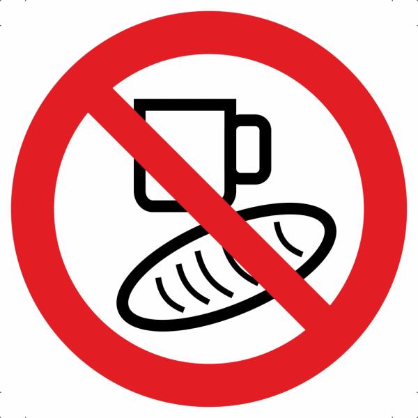 Знак Запрещено принимать пищу