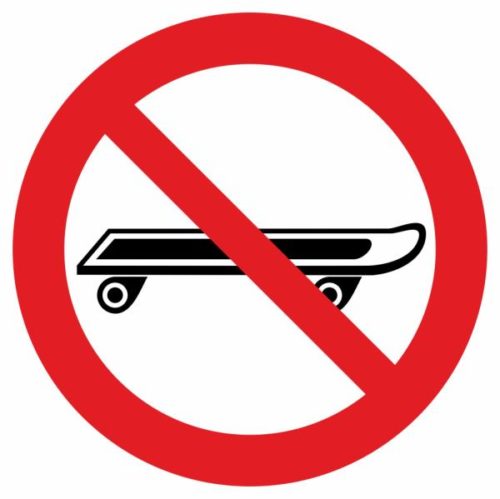 Знак На скейтборде запрещено