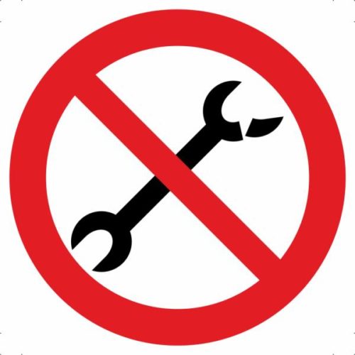 Знак Запрещается пользоваться неисправным инструментом